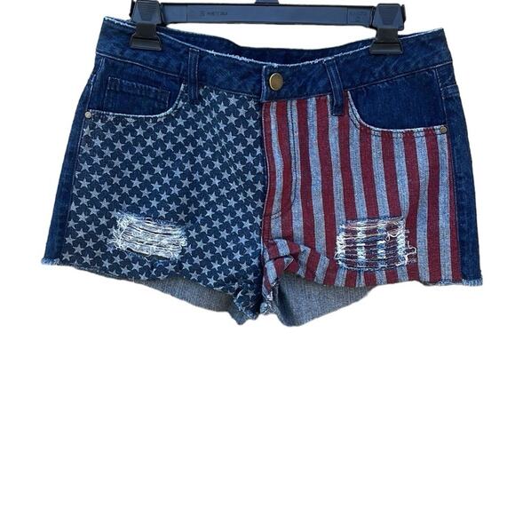 Design Lab denim jean shorts American Flag size 28 - Picture 1 of 7